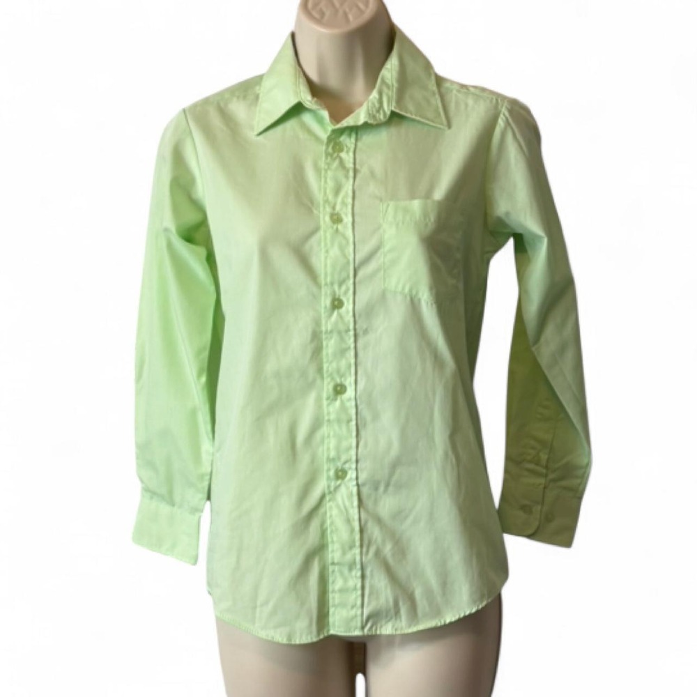Vintage Y2K George Neon Green Button Up Shirt, Boys Size 10/12